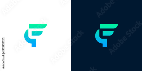 Modern abstract letter F logo design with gradient colors for branding and identity