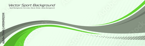 Design wrap decal or livery design. Abstract racing graphics green and gray backround. Editable vector template EPS 10