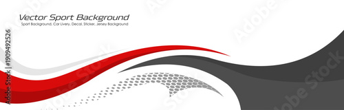 Design wrap decal or livery design. Abstract racing graphics red and gray backround. Editable vector template EPS 10
