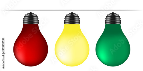 red, yellow and green lights isolated on white background,eps.10