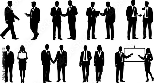 Business people, set of vector silhouettes