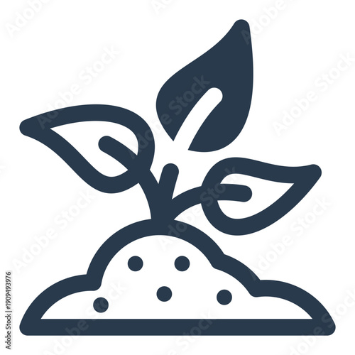 Plant growth ecosystem emerging from fertile soil