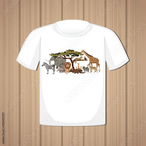 T shirt design template featuring a man on a stylish clothing illustration for print and fashion use.