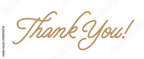Thank You! Hand Drawn Calligraphic Sign. Thank You Hand Lettering. Vector illustration.
