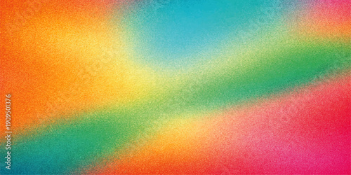 Vibrant rainbow gradient background with grainy texture for abstract art and design