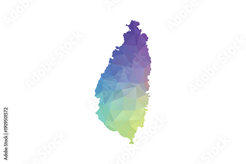 Saint Lucia Map - Polygon Style Vector Illustration in Rainbow Gradient, Low Poly Multicolor Geometric Design, Isolated on White Background, Suitable for Reports, and Creative Projects.