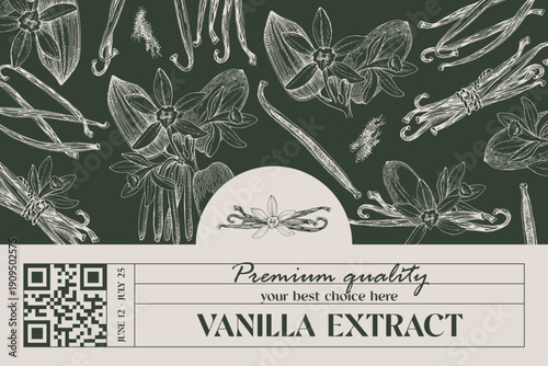 Vanilla vector label template in vintage style