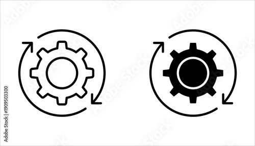 Function and Settings Icon Set – Gear, Configuration and System Symbols Vector Collection.