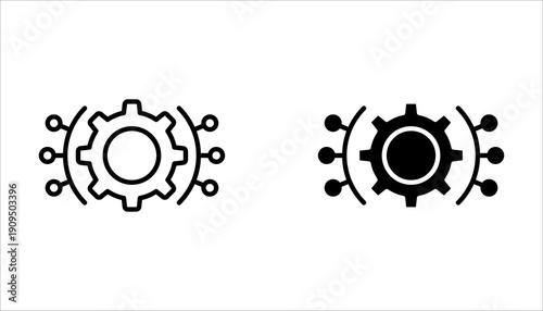Function and Settings Icon Set – Gear, Configuration and System Symbols Vector Collection.