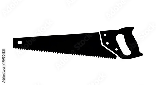 Black silhouette of handsaw tool.