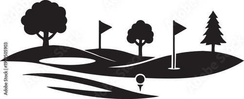 Golf Silhouettes Black Vector Icons