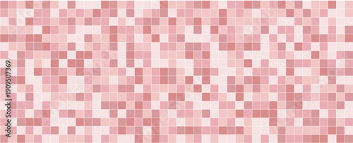 Abstract mosaic pattern with square grid structure. Ideal for water themed backgrounds, bathroom decor and modern interior illustration.