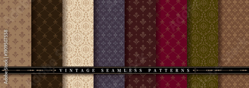 ビンテージシームレスパターンセット