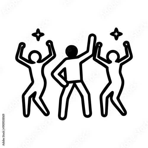 People celebrating with arms raised in joyful celebration