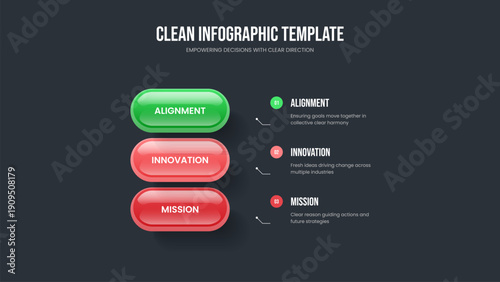 Project Insight 3 Option Diagram Frame Design. Financial Showcase Slide Template Vector Illustration. Investor Development Three Element Infographic Presentation Layout.