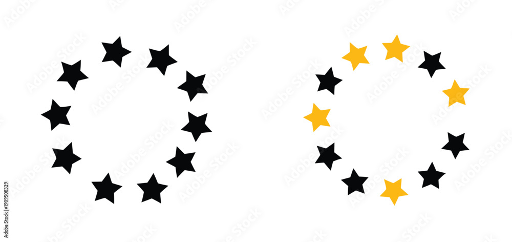 Fototapeta premium European Union stars set vector
