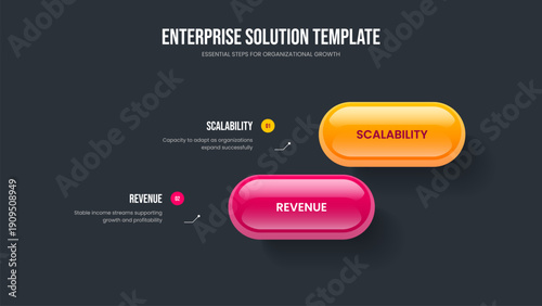 Investor Profile Two Element Diagram Slideshow Layout. Professional Report 2 Option Infographic Presentation Design. Service Plan Frame Template Vector Illustration.