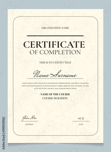 Modern Certificate Design for Awards and Courses