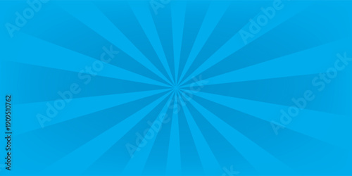 Comic background. Pop art texture. Starburst cartoon style. Anime design with explosion effect for print. Fun dot pattern. Blue backdrop with halftone gradient.