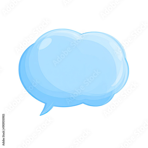 Wallpaper Mural A light-blue, cartoon-style speech bubble with a black background, conveying a thought or message Torontodigital.ca