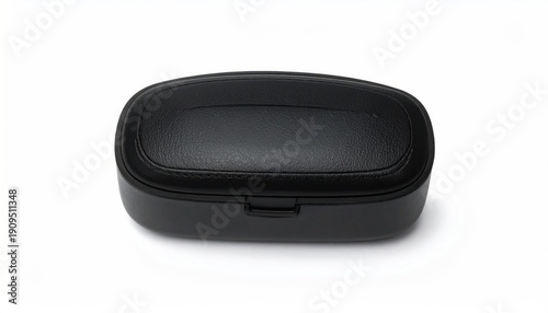 Black Earbud Case on White Background for Product Photography.