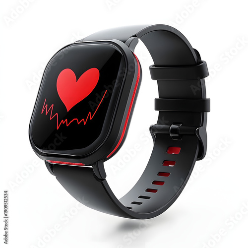 white smart watch realistic image in white background ai generated
