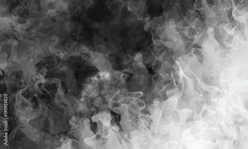 Fluid vapor clouds drifting through a shadowed abstract space