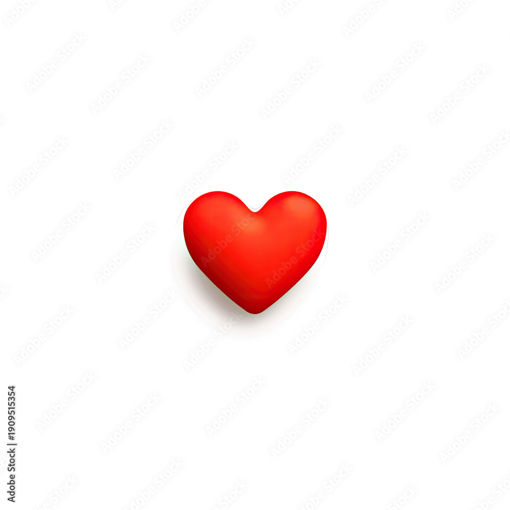 Fototapeta premium A vibrant, three-dimensional red heart floats on a white circle against a stark black backdrop