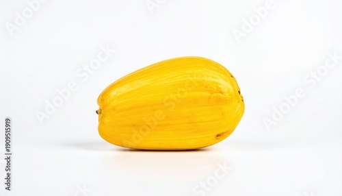 Bright Yellow Spaghetti Squash on a White Background.
