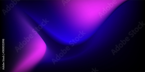 Modern abstract background featuring smooth flowing shapes in vibrant purple, pink, and deep blue tones. The soft neon gradient creates a dynamic and futuristic