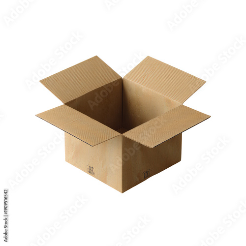 Wallpaper Mural A medium sized, open, empty cardboard box with a black background Torontodigital.ca