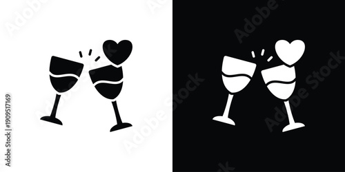 Champagne Toast Icon Sheet Multiple Style Collection Isolated Vector