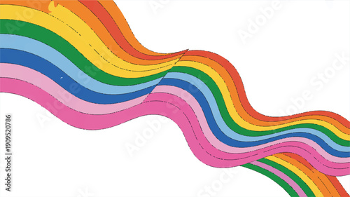 A vibrant digital illustration of a rainbow-colored wavy line against a pure white background (2)_traced