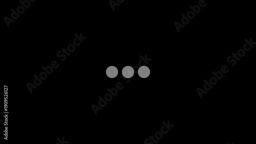 Typing loading dots black background with alpha channel. Typing loading dots black background with alpha channel.