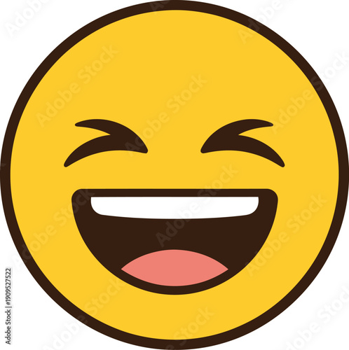 Laughing with tears emoji face, happy emotion icon, vector illustration