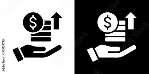 Earning icon set multiple style collection