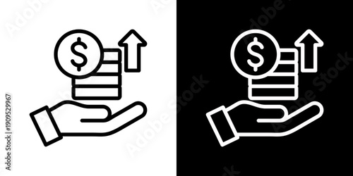 Earning Icon Set Vector Collection Isolated In Black And White