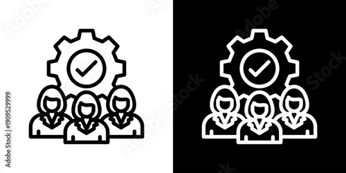 Teamwork Icon Set Vector Collection Isolated In Black And White