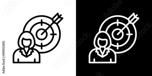 Goal Icon Set Vector Collection Isolated In Black And White