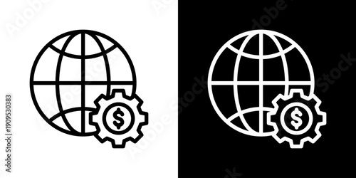 Financial Icon Set Vector Collection Isolated In Black And White