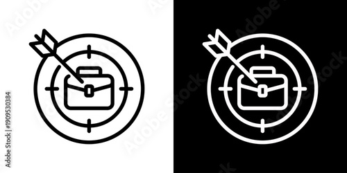 Mission Icon Set Vector Collection Isolated In Black And White