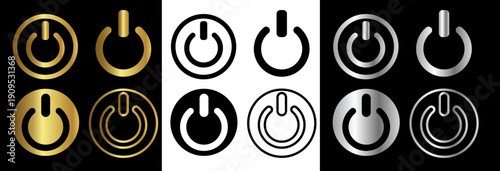 Set of the On/Off Buttons in vector 