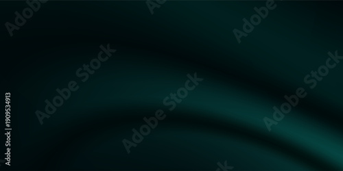 Dark green silk fabric luxury background. Vector texture pattern of wavy abstract satin cloth. Luxurious background of green silk fabric. Vector illustration