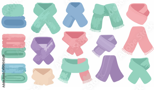 Cute cartoon winter scarves and shawls colorful fashion accessory set