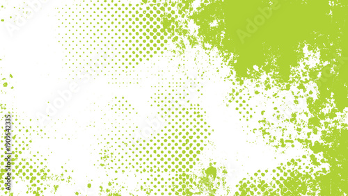 Lime green grungy halftone dots pattern texture