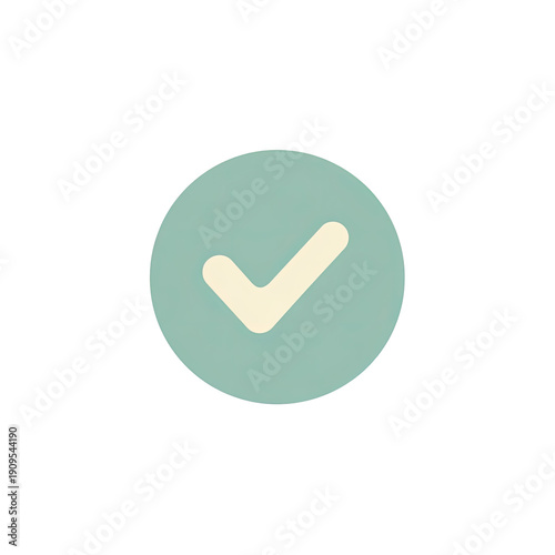 A pastel-colored checkmark within a soft-green circle on a black background