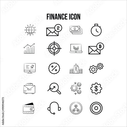 Finance line icons. Money business account, currency management finance audition money calculating. Business investment vector symbols