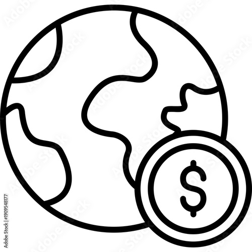 Globe with coin Icon