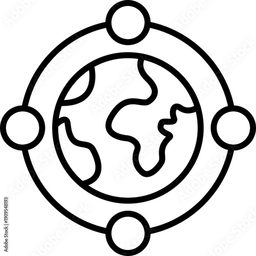 Globe with connected nodes Icon