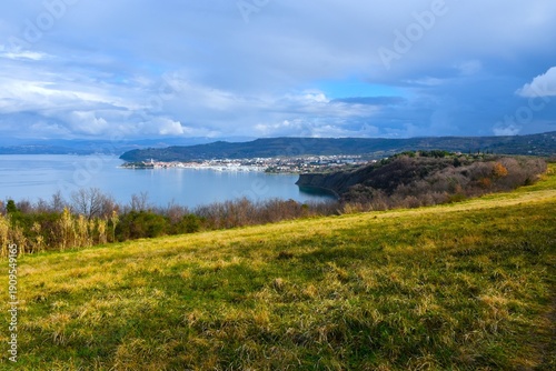 Photos View of the town of Izola from a meadow at Strunjan nature park at the Adriatic